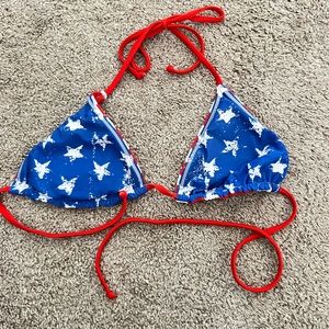 Triangle Stars and Stripes bikini top